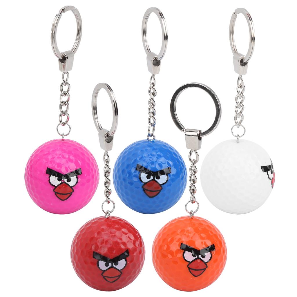 5pcs Golf Practice Balls with Keychain Sports Keyring Golf Training Balls Golfer Gift