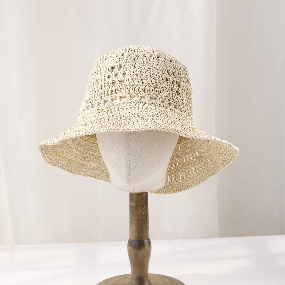 NEW Y2K Beach Korean Straw Hat Summer Women Visor Bucket Hat Fisherman Hat Hand Weaving Panama Girl Fishing Handmade Sun Hats