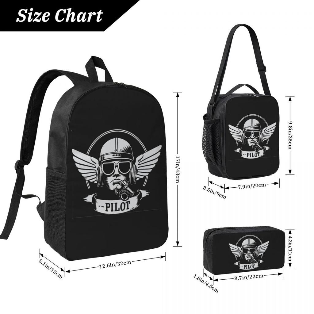 Pilot Backpack Student BookBag School Bag Laptop Shoulder Bags 3ps Insulated Lunch Bag Pencil Case