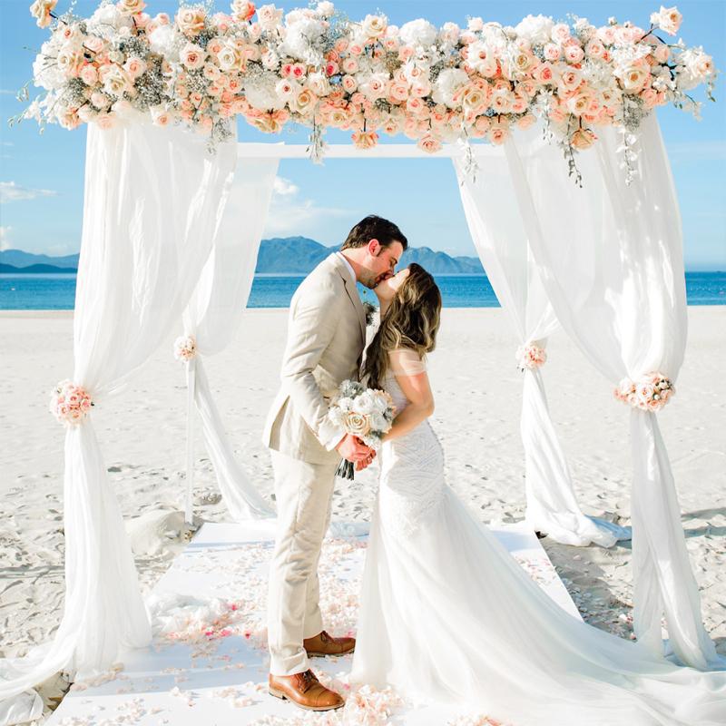 1 Stück/2 Stück elastische Chiffon-Außenvorhänge für Hochzeitsdekoration, Bühnenhintergrund, Tuch, Gaze-Vorhang