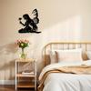 2D Metal Fairy with Lotus Wall Art, Iron Silhouette Sign for Garden, Yard, Living Room Decor, Indoor Outdoor, No Electricity Needed, Magical Accent