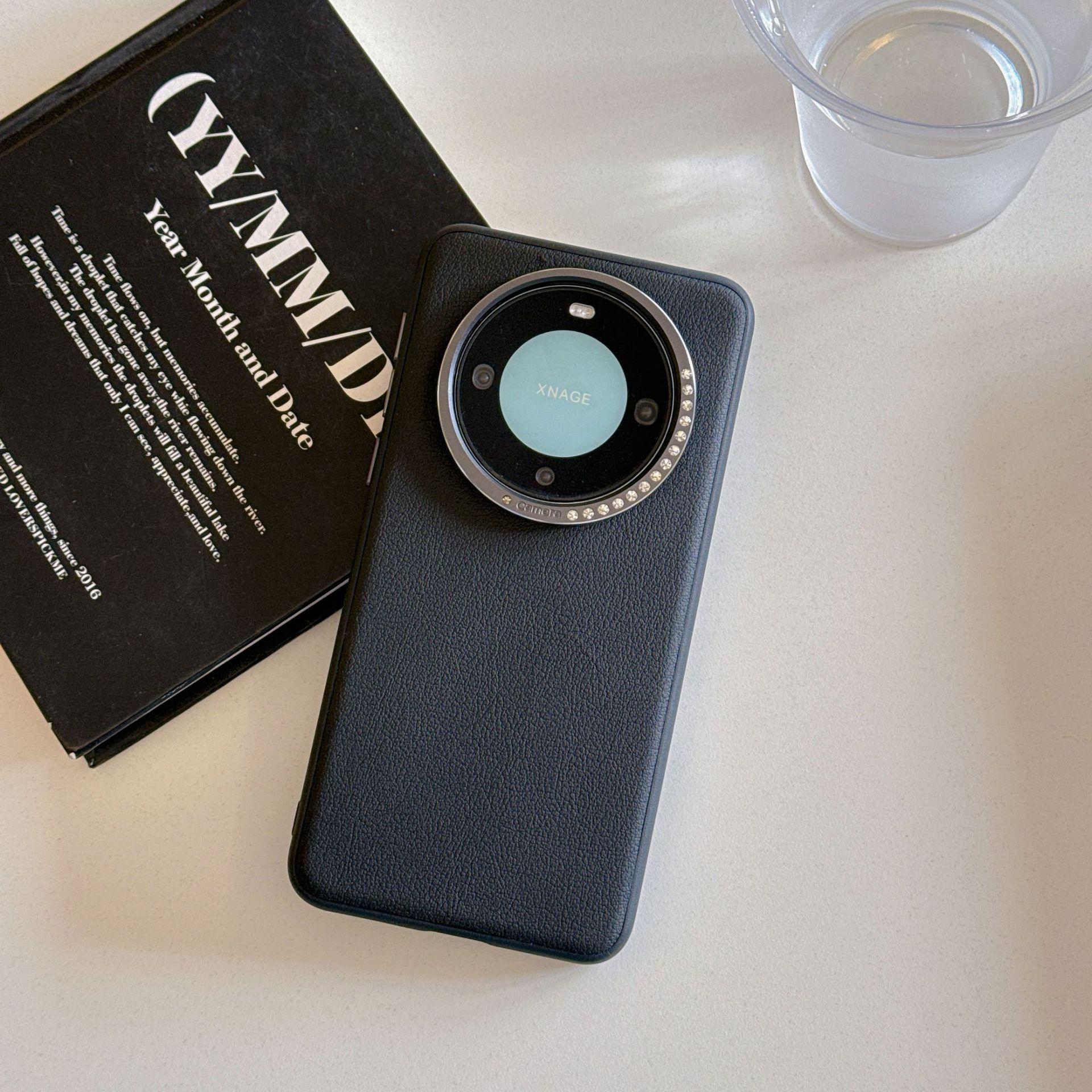 

Suitable for Huawei Mate70pro Phone Case Pura70 Metal Diamond Lens Ring Protective Case Mate60 HUAWEI Mate60 чорний