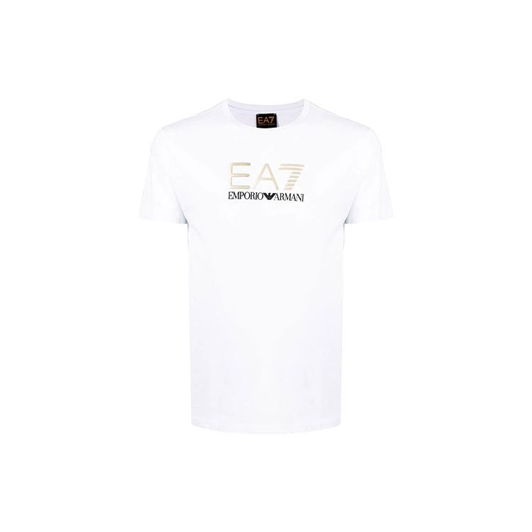 Emporio Armani EA7 SS22 Gouden Logo Ronde Hals Korte Mouw T-shirt Heren tops 3LPT24-PJM9Z-1100 M