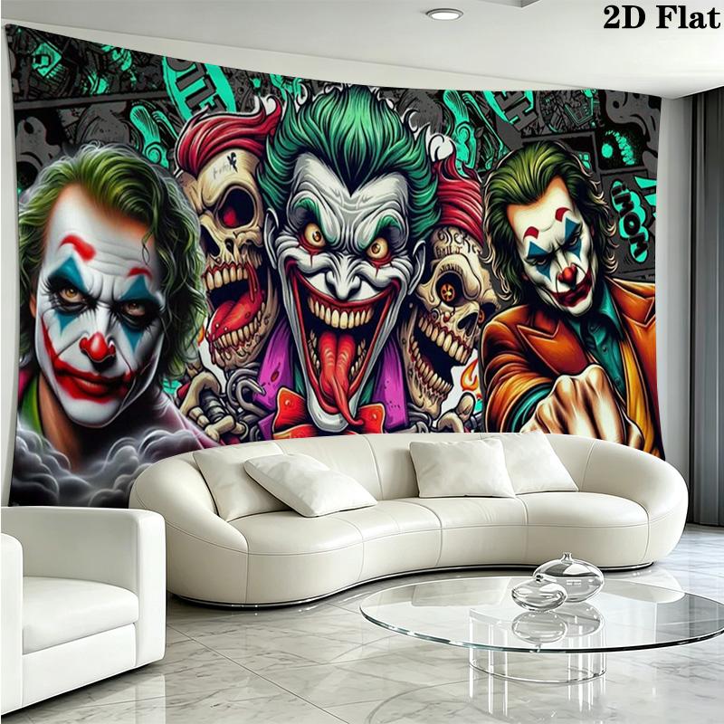 Clown joker Wall Tapestry Aesthetic Wall Hanging Printed Fabric Blanket Decorative Tapestries for Bedroom Living Room Home Decor