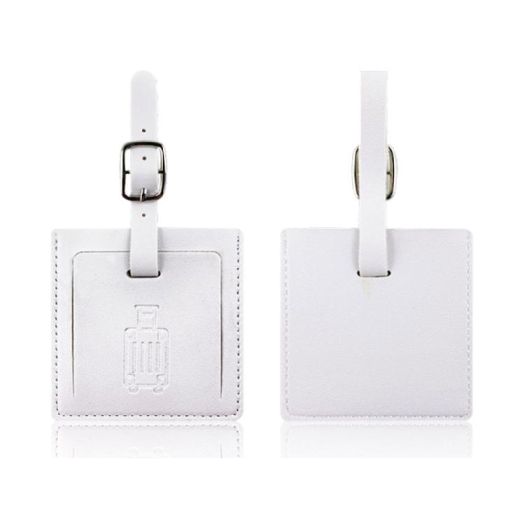 Suitcase Square Label PU Leather Labels School Bag Name Card for Trip Security