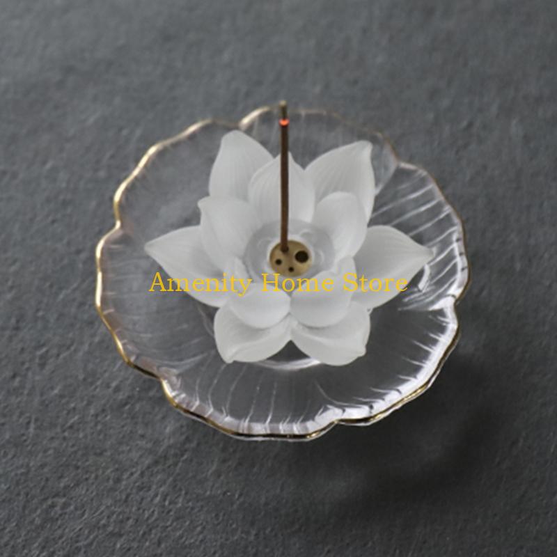 F26C Lotus Flowers Incense Stick Holder Censer Bracket Household Accessory for Temple Living Room Office Decoration