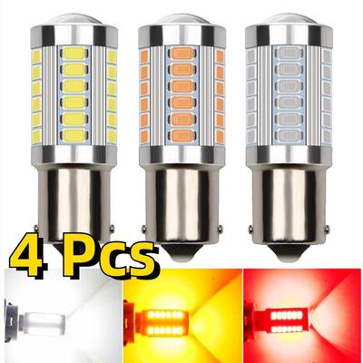 4PCS Car Super Bright 144 LED Turn Signal Light Bulb Error Free No Hyper Flash 1156 BA15S P21W/BAU15S PY21W/T20 LED 7440 W21W W21/5W