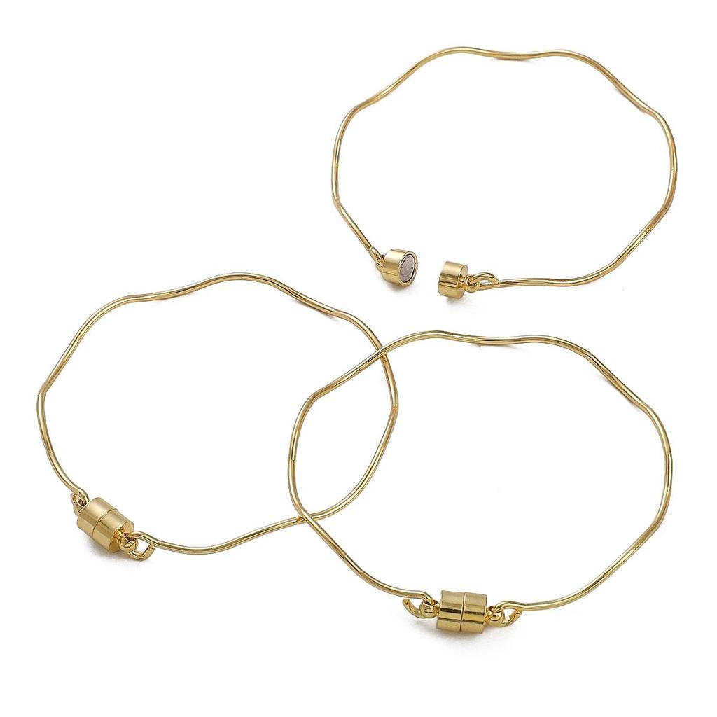 Copper Round Wire Batch Flower Magnet Bracelet (Hanging Plating)