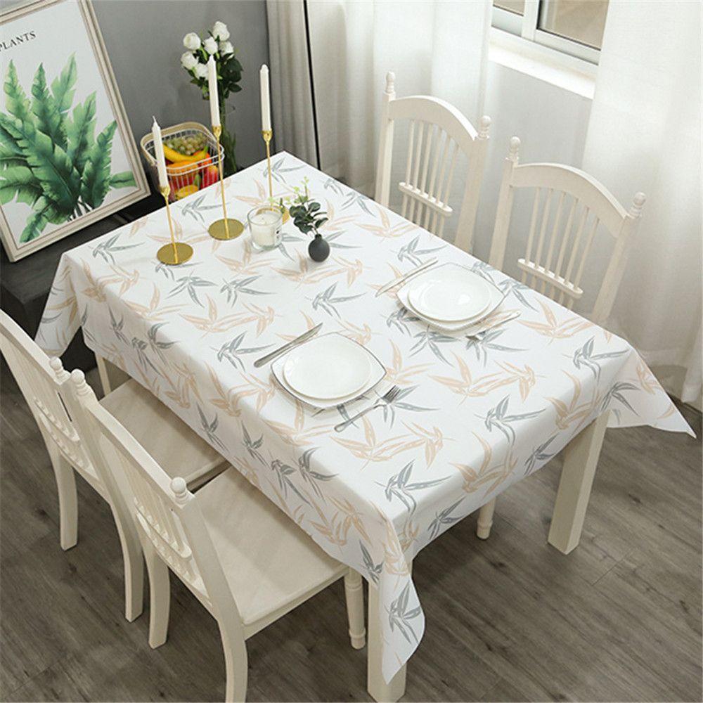 Plastic PVC Waterproof Oilproof Kitchen Dining Table Colth Rectangula Grid Printed Tablecloth Cover Mat Oilcloth Antifouling