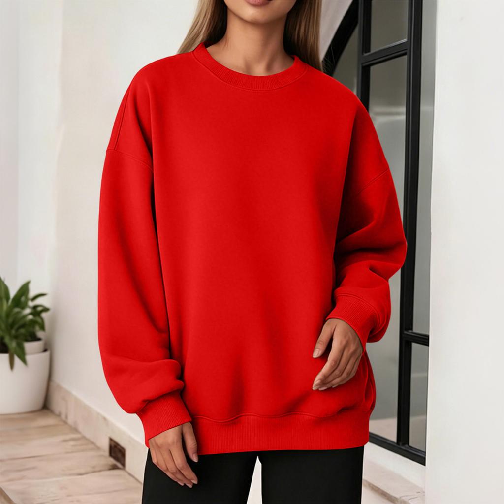 Women's Casual Drop Shoulder Neck Sweatshirt