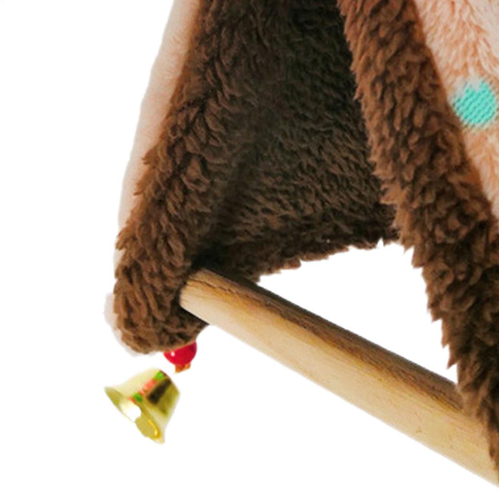 Dreieckiges Vogelnest Vogelhängematte für Käfig Warm Bequem Sitzstange Haus Wellensittichschaukel mit Sitzstange für Vogelkäfig Zubehör