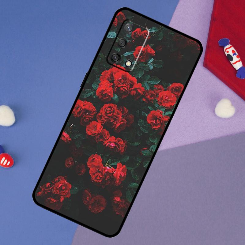 Rose Flower Floral Case For Oppo A17 A60 A40 A80 A16 A76 A96 A98 A58 A78 A18 A38 A57 A74 A54 A94 A15 A5 A6 Pro