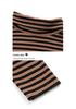 Women's Plush Striped High-Neck Base Layer Top - Long Sleeve, Plus Size, for Autumn/Winter, Middle-Aged Mom, Thick Velvet Inner Layer.