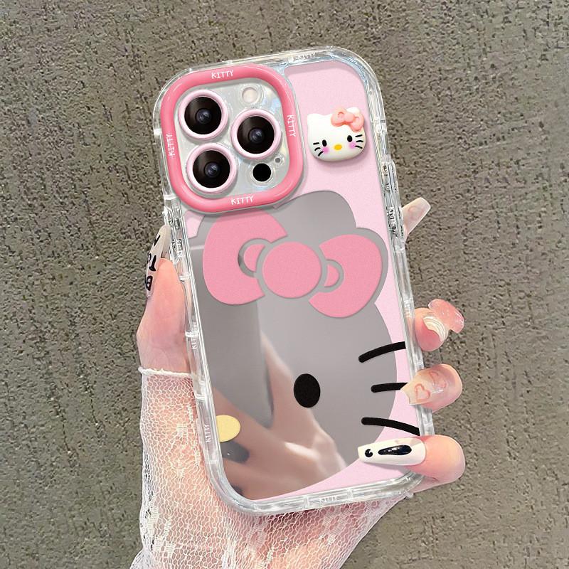 Hello Kitty Protective Case With Mirror Surface And Anti Fall Durable Acrylic For Kids And Teens