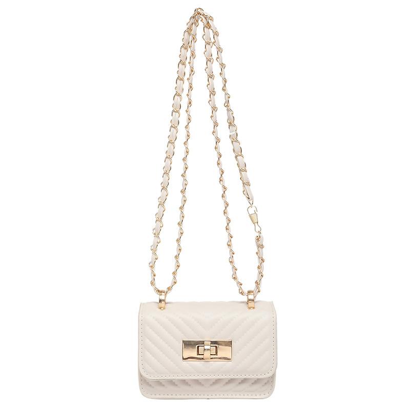 Borsa a tracolla a catena con filo ricamato da donna, nuova moda primavera ed estate, borsa a tracolla, chiusura, mini borsa quadrata