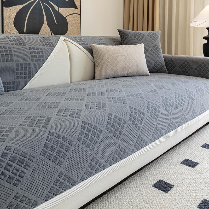 New Sofa Cushion, All-Season Non-Slip Seat Cushion Chenier Armrest Towel, Anti-Cat Scratch Sofa Cover Cover Cloth