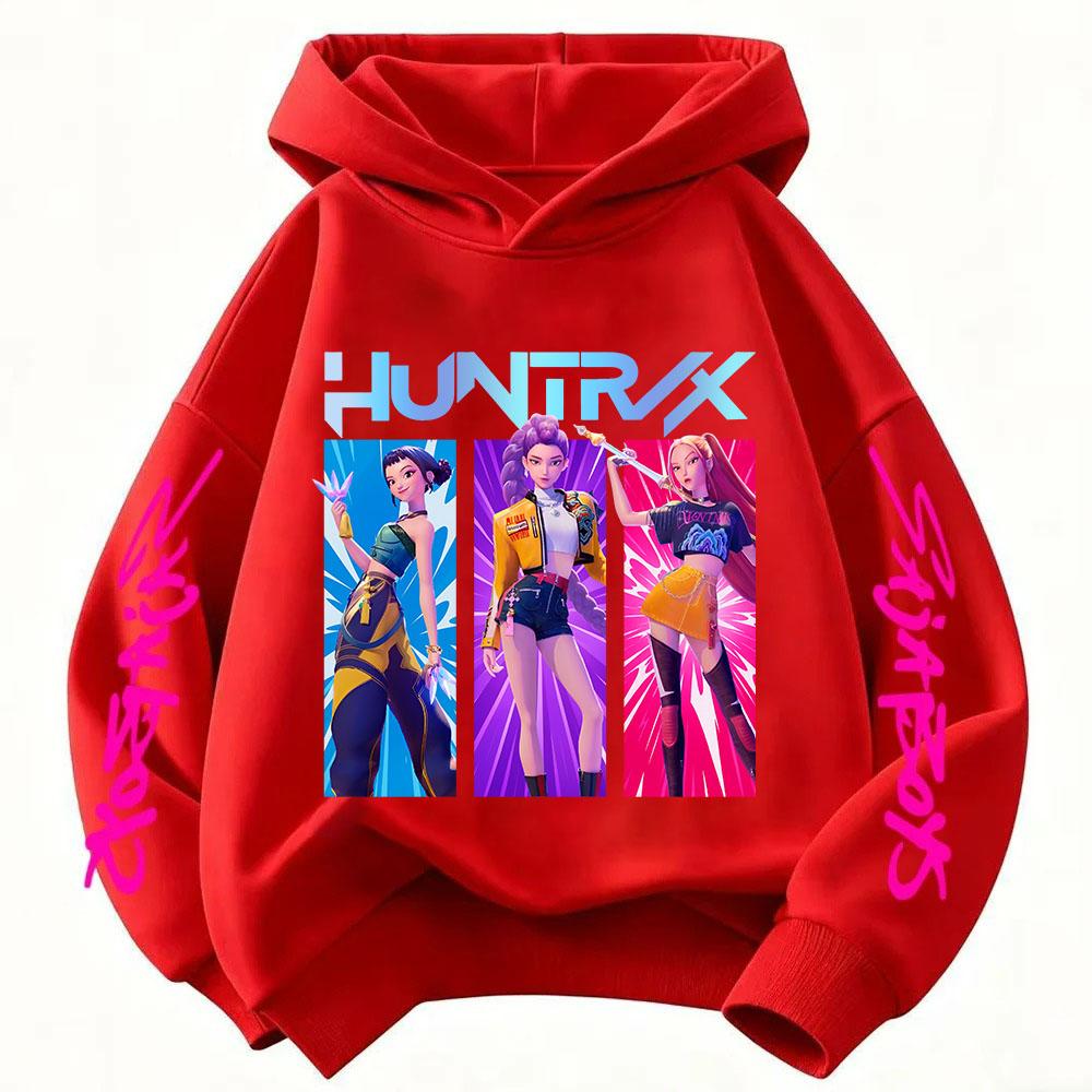 KPop Demon Hunters Huntrix Hoodie Kids Clothes Princess Girls Clothes Fashion Kids Clothes Spring and Autumn Sweatshirt Tops for