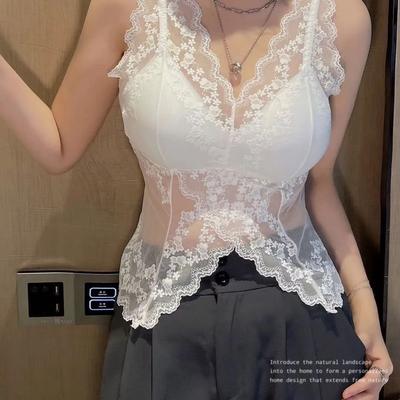 Butterfly Sexy Lace Camisole Anti Slip Vest Beautiful Back Underwear Bandeau Outer Wear Chest Pad Top Lining