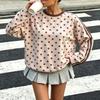 Women's Casual Polka Dot Long Sleeve Neck Sweatshirt for Everyday Wear