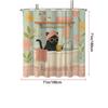 1PC Cute Cat Take Shower Printed Shower Curtain, Funny Style, Waterproof, with 12 Hooks, Bathroom Showers, Bathtub, Home Use