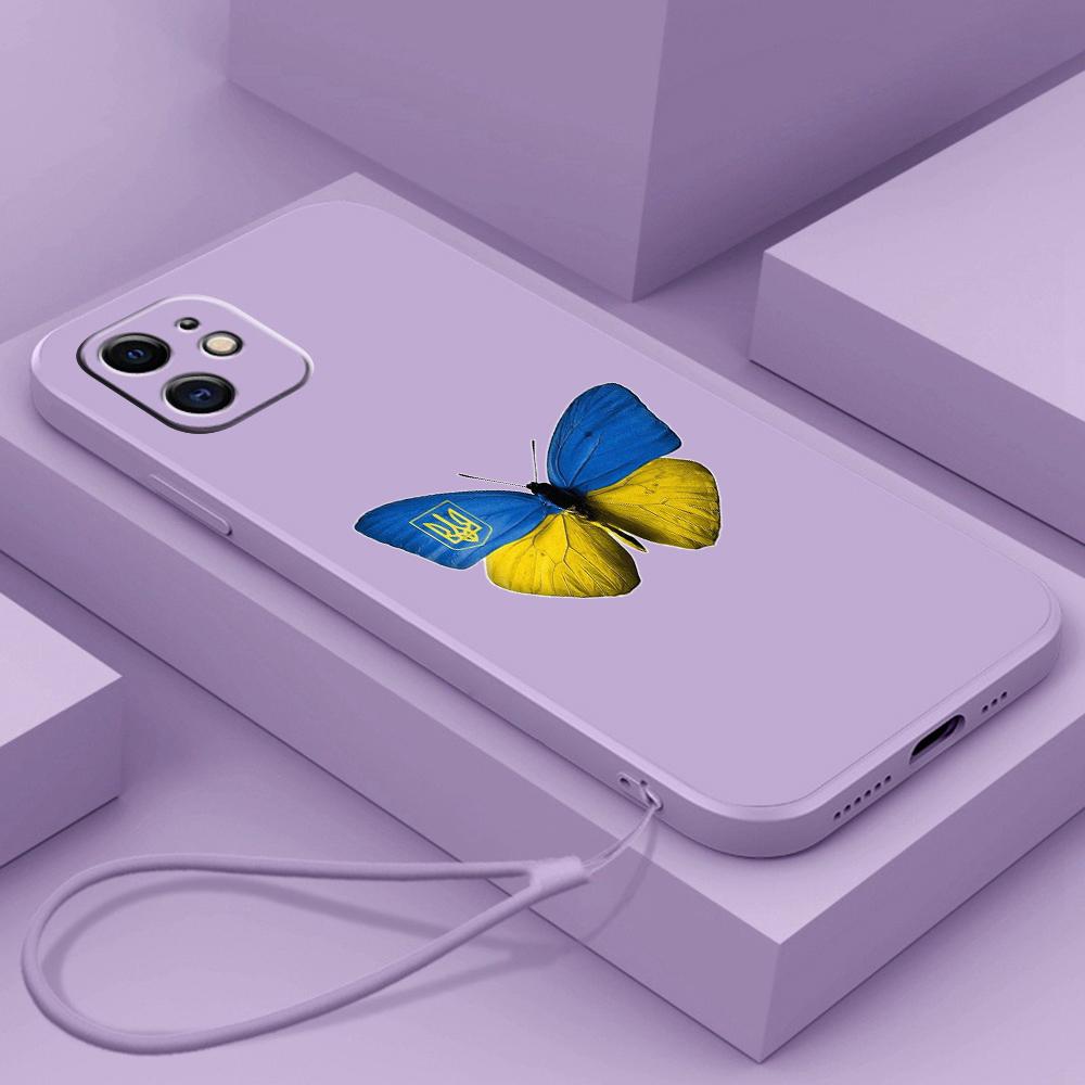 

N74 «Бабочки и любовь» со шнурком Силиконовые чехлы для телефонов с прямыми краями для Xiaomi Poco X5 Redmi Note 13 Pro 12C Realme C55 Противоударный чехол Huawei