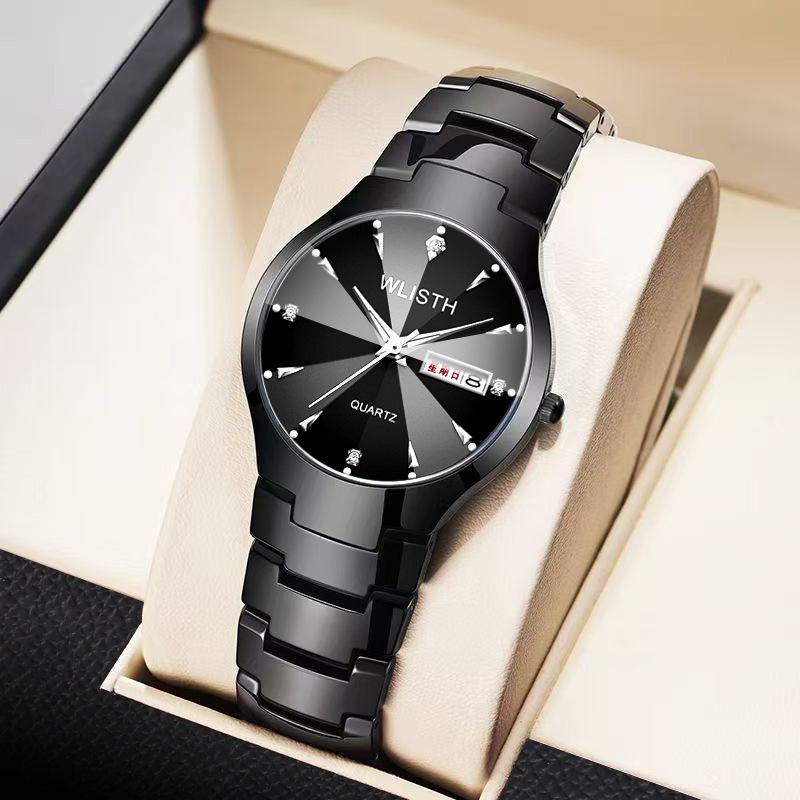 Wolis Waterproof Luminous Calendar Quartz Watch for Men & Women - Steel Band Business Couple Wristwatch