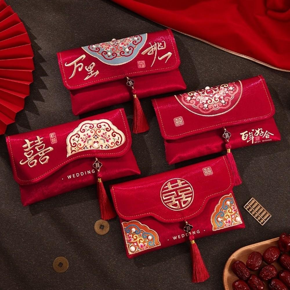 Brocade Cloth Tassel Chinese Wedding Red Envelope Embroidery Gift Bag 2026 Money Pocket Birthday
