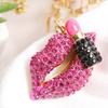 Rhinestone Lip Keychain Pendant Diamond Lip & Lipstick Bag Charm Sparkling Lip Pendant for Women Girls