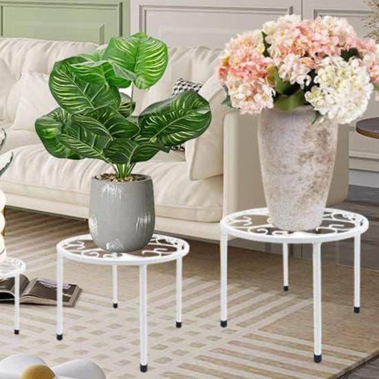 5Pcs Metal Plant Stands Sturdy Construction High Stability Rustproof Strong Load-bearing Indoor Floor Plant Holder Flower Pot Shelf