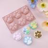 Cat Paw Silicone Mold Food-Grade Chocolate Mousse Cake Mold Easy-Release Reusable Baking Mold for DIY Dessert Soap Decompression Toy