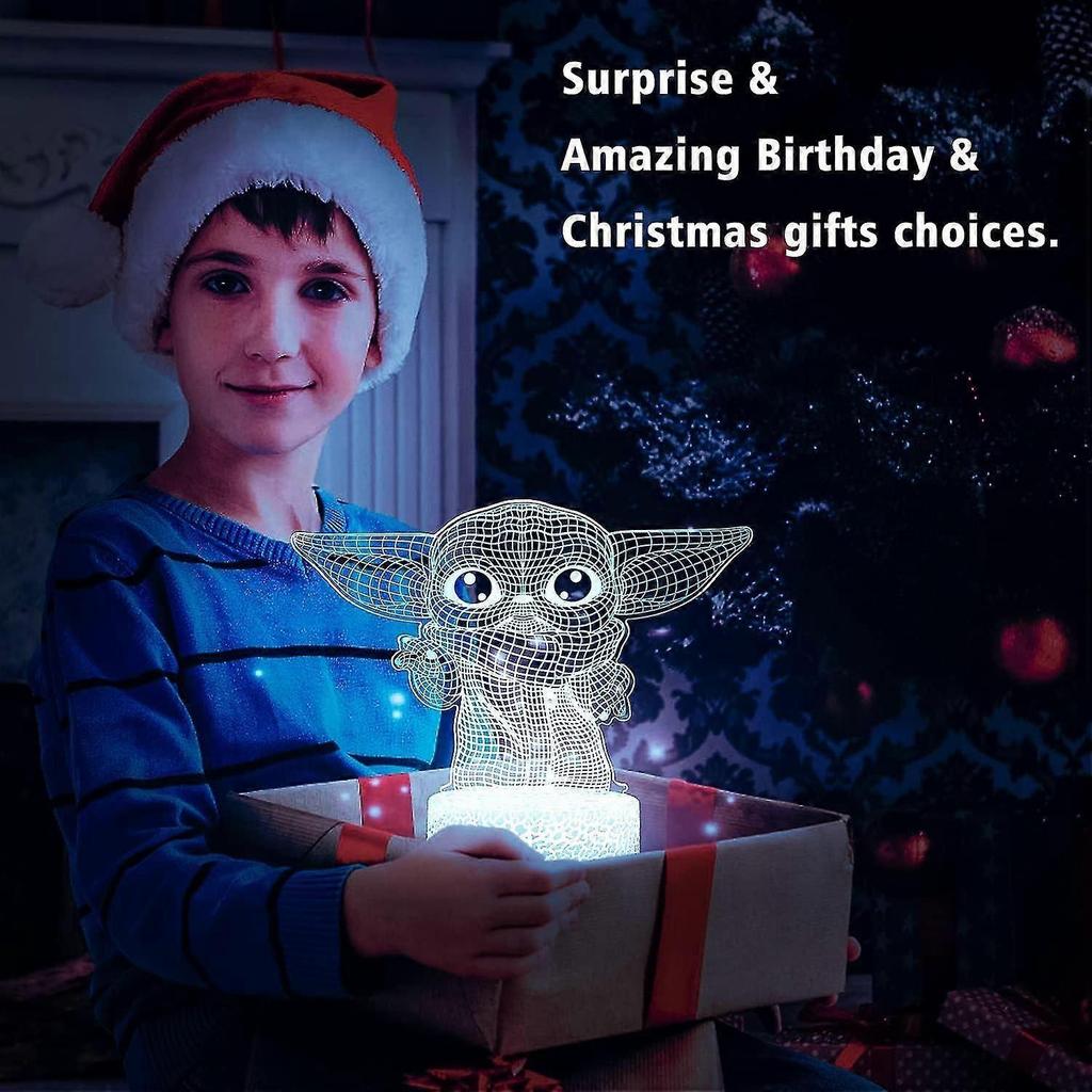 Star Wars 3d Night Lightbaby Yoda Led Lamp With Remote Control And Smart Touch, Led Desk Lamp Yoda Star Wars Lamp For Room Decor Boys Girls Birthday C