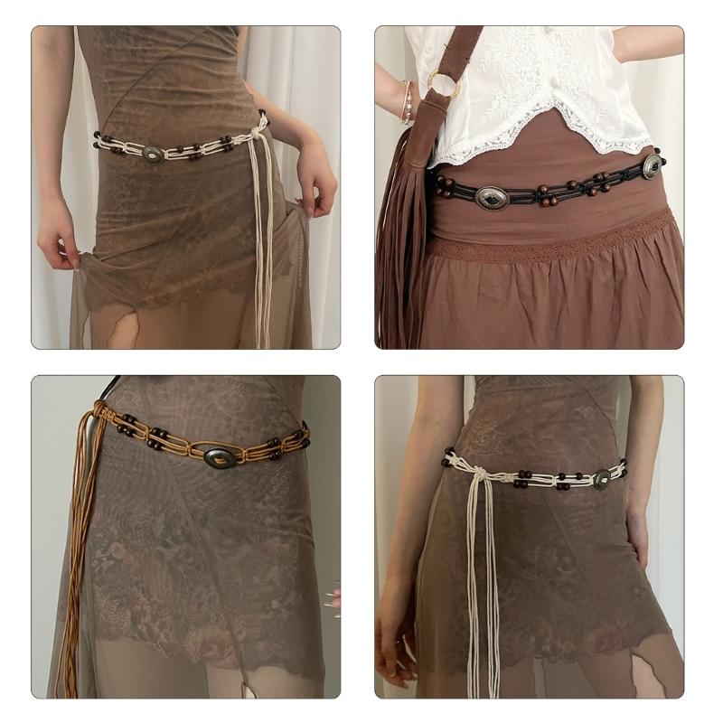 Delicate Waist Rope for Woman Bohemian Weaving Waist Belt Sexy Women Beach Getaways Swimsuit Skirt Ethnic Waist Chain