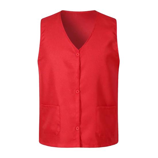 Vesta Sako Jednořadé Jednobarevné Výstřih do V Prodyšné s Kapsou Ochranný Polyester Unisex Pracovní Vesta Dobrovolnická Uniforma pro Muže