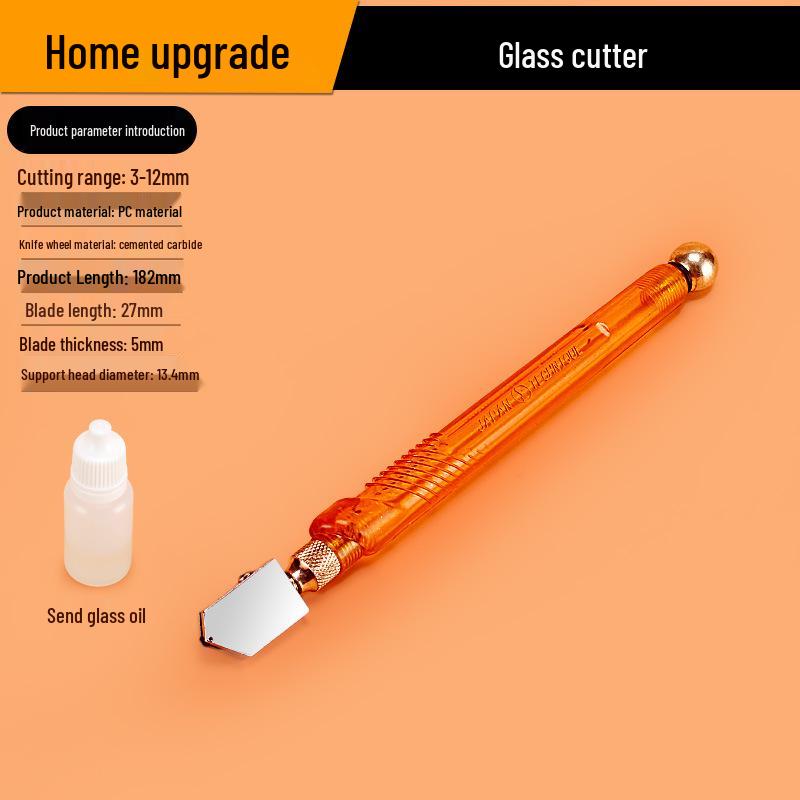 Diamond Glass Cutter & Scraper for Thick Tiles - Multi-Functional Roller Head Tool