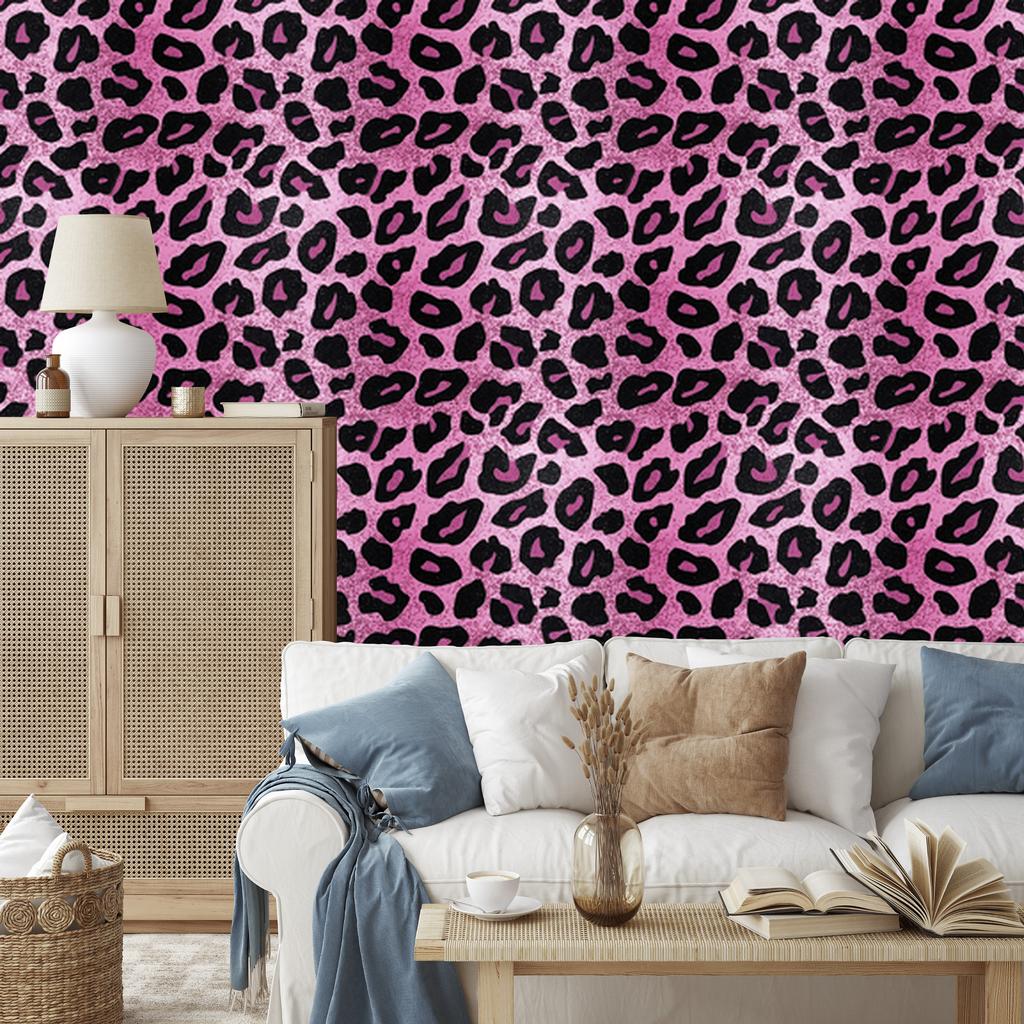 Pink glitter leather wallpaper purple and black 50x1000