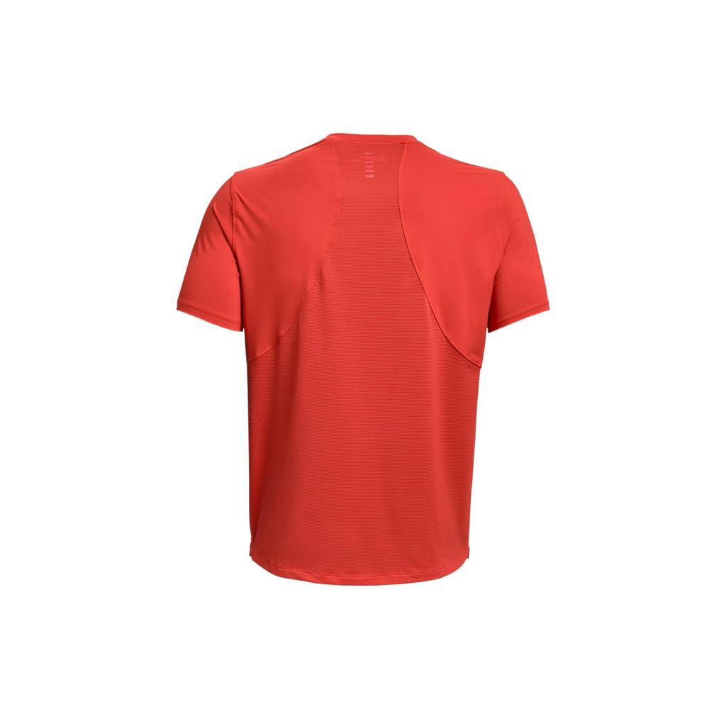 Under Armour Logo Print Solid Color Running Crew Neck Short Sleeve T-Shirt Men Tops Orange 1361928-860