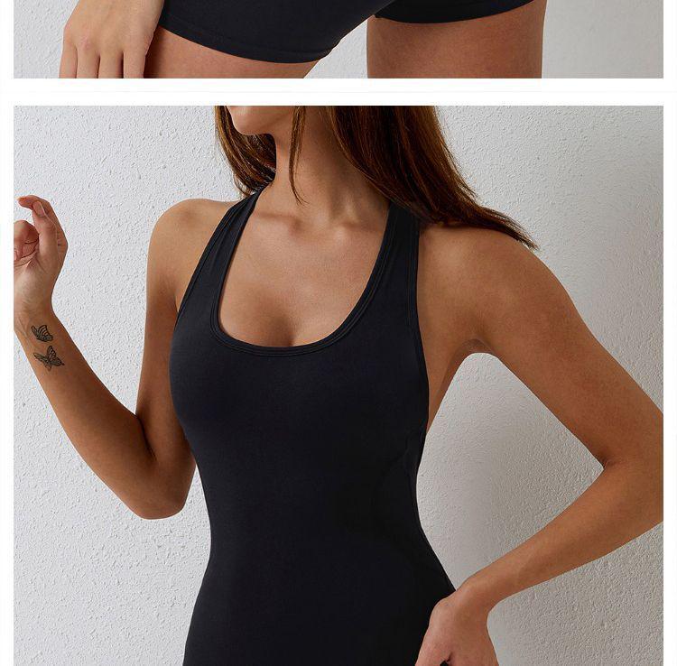 Women's Backless High-Waisted Slimming Yoga Bodysuit with Chest Pads - Stylish for Southeast Asia, European, and American Fashion