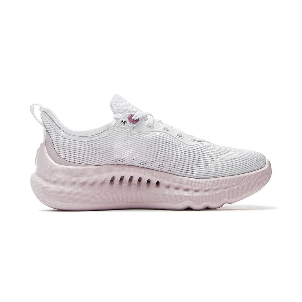 New LiNing Cushioning Breathable Wear Resistant Low Top Casual Shoes Women's White Pink AGLV010-4