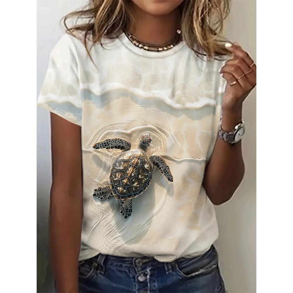 Funny Animal Women's T-Shirts 3D Print Cute Cartoon Cat Casual Short Sleeve Y2k Tshirt Fashion Top O-Neck Female Clothing