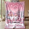 Weihnachts-Bettdecke mit individuellem Namen, Flanell, warm, gemütlich, Überwurf, Heimdekoration, Weihnachtsgeschenk