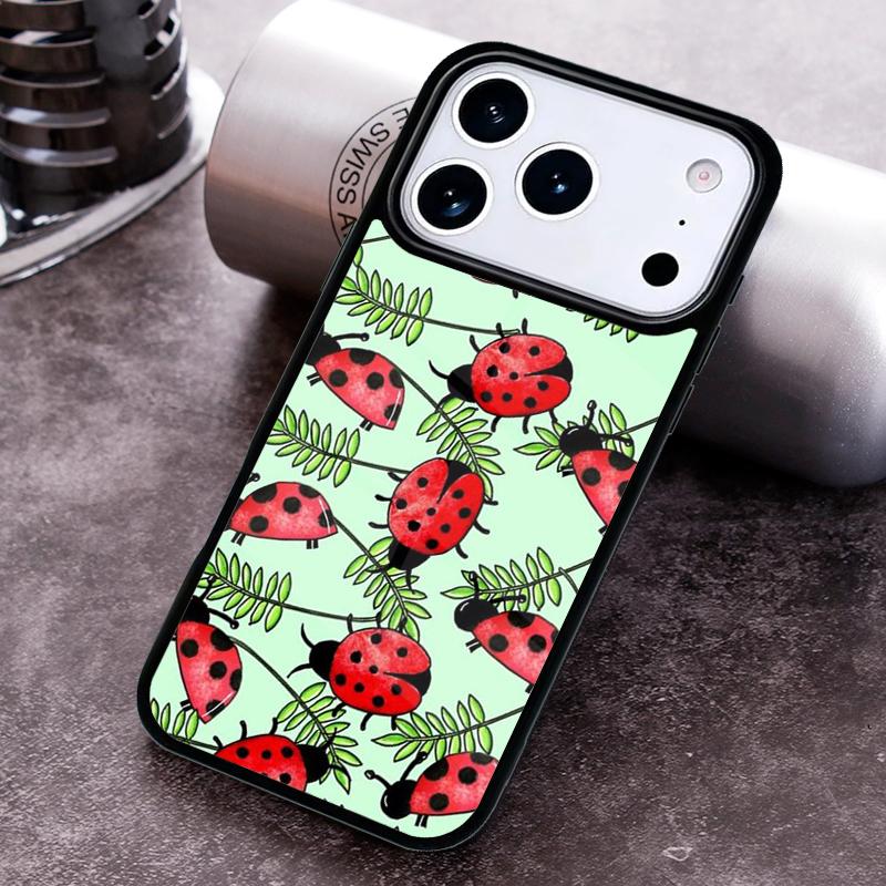 Lady Bugs Phone Case for iPhone 17 16 15 Pro Max Air 14 13 12 11 Plus Shockproof Capa Cover