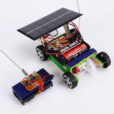 Wireless RC Vehicle Model Creative Model Toy Wooden Assembly Solar Remote