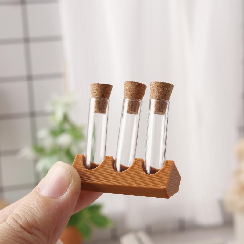 1/12 Dollhouse Miniature Glass Jar Test Tube Lab Kit, Child's Pretend Play Toy & Room Decor Accessory