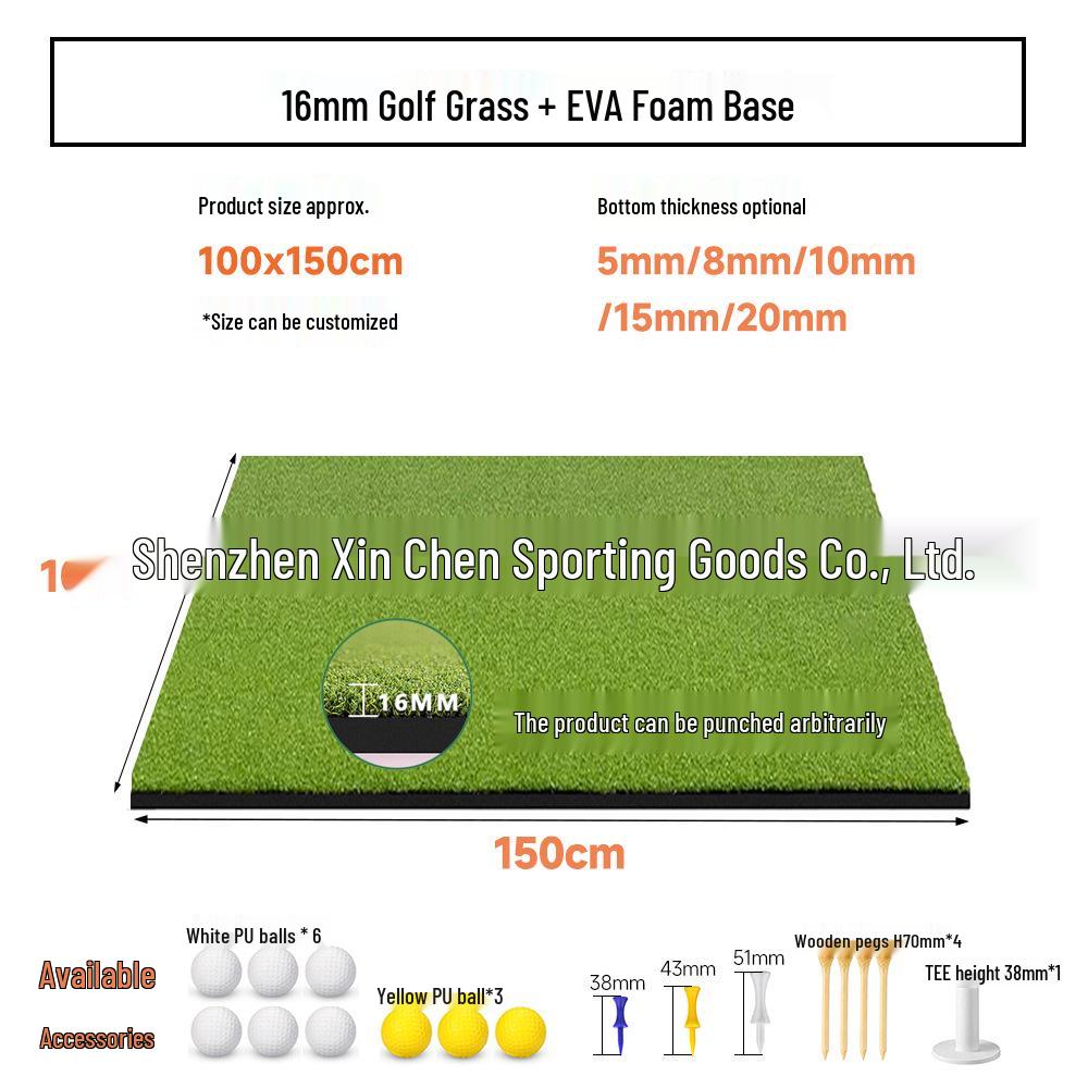 Premium Outdoor Golf Practice Mat - Swing & Hit with Realistic Green Grass
