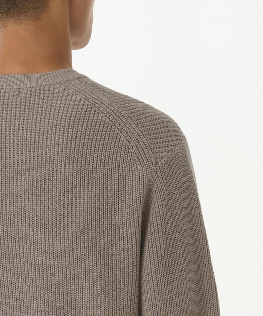 MUSINSA STANDARD Cotton Ribbed Crew Neck Knit [Heather Beige]