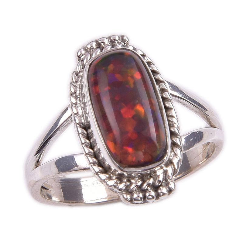 Natural Ethiopian Opal Gemstone Handmade 925 Solid Sterling Silver Ring S.6 u5l24