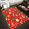 Holiday Pattern Rug with Festive Motifs Non-slip Rug Suitable for Living Room and Bedroom Sofas