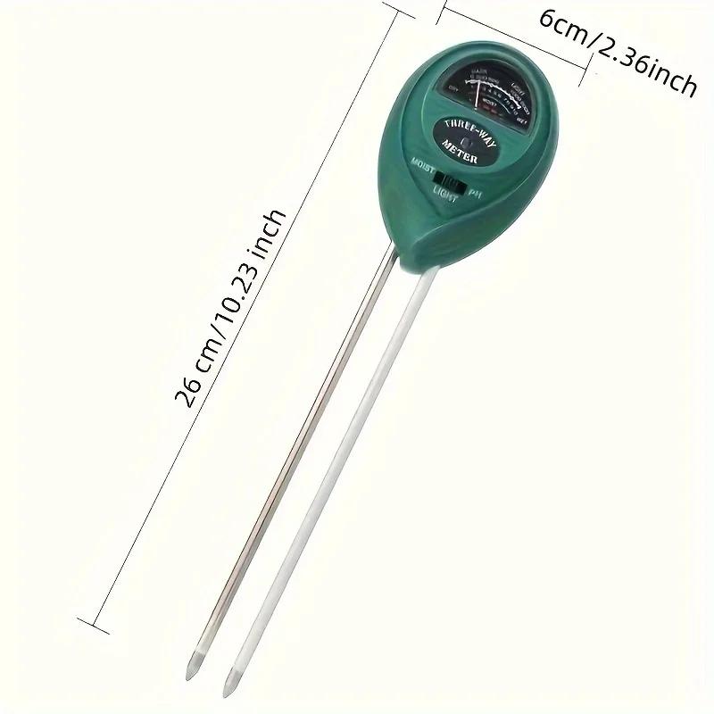1pc, Soil Tester, 3-in-1 Plant Moisture Meter Light And PH Tester For Home, Garden, Lawn, Farm, Indoor And Outdoor Use, Promote