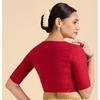 Blouse Saree à Carreaux Madras Manches Courtes en Coton pour Femme avec Côtés Extensibles