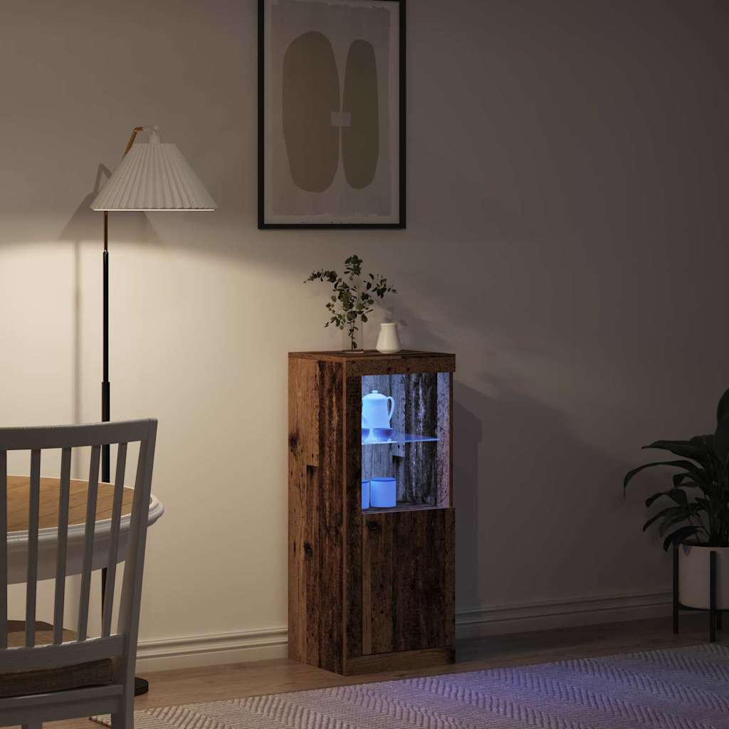 LED Sideboard Reclaimed Wood Look 41 x 37 x 100 cm Engineered Wood